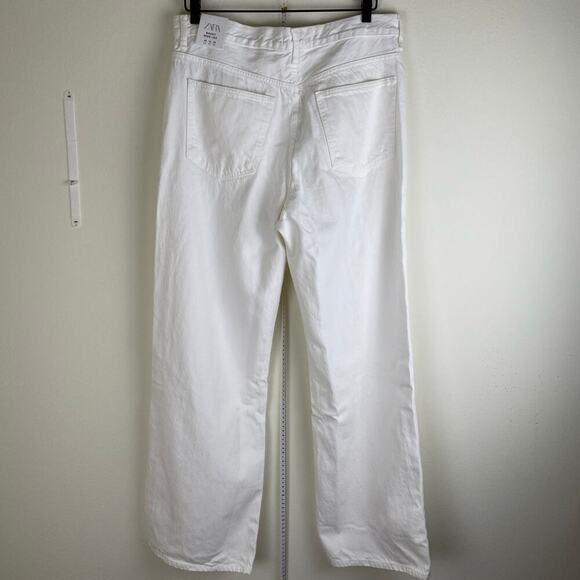 NWT Zara White Baggy Wide Leg Jeans Size 32 - Picture 4 of 12